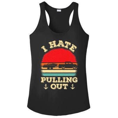 I Hate Pulling Out Retro Boating Boat Captain Ladies PosiCharge Competitor Racerback Tank