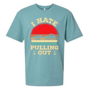 I Hate Pulling Out Retro Boating Boat Captain Sueded Cloud Jersey T-Shirt