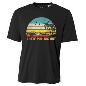 I Hate Pulling Out Retro Boating Boat Captain Cooling Performance Crew T-Shirt