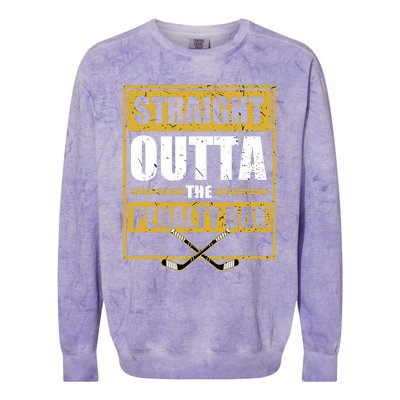 Ice. Hockey Player Gift Straight Outta The Penalty Box Colorblast Crewneck Sweatshirt