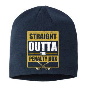 Ice. Hockey Player Gift Straight Outta The Penalty Box Sustainable Beanie