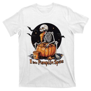 I Hate Pumpkin Spice Spooky Halloween Skeleton T-Shirt