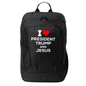 I Heart President Trump And Love Jesus City Backpack