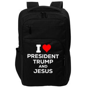 I Heart President Trump And Love Jesus Impact Tech Backpack