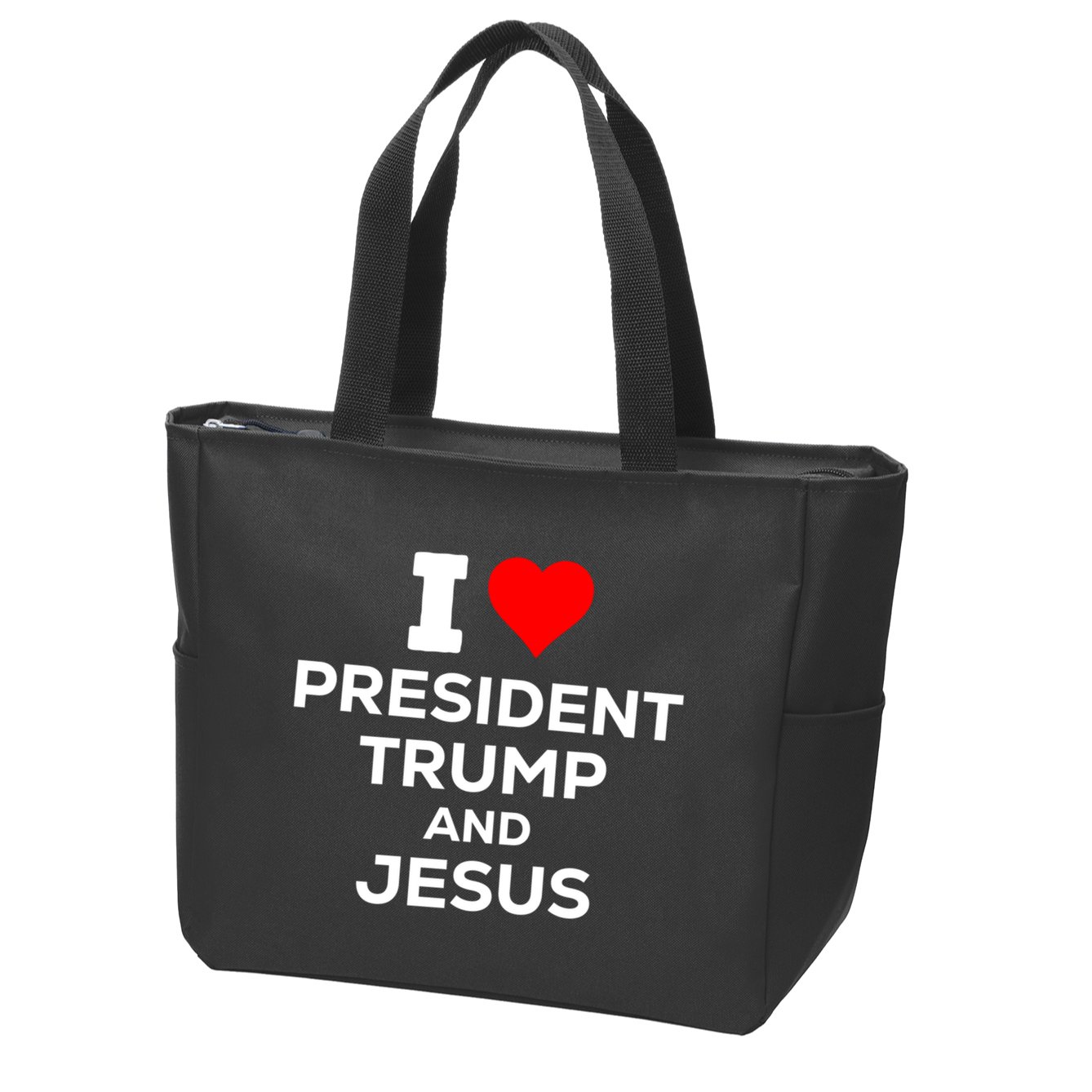 I Heart President Trump And Love Jesus Zip Tote Bag