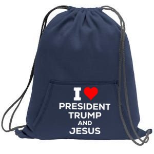 I Heart President Trump And Love Jesus Sweatshirt Cinch Pack Bag