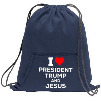 I Heart President Trump And Love Jesus Sweatshirt Cinch Pack Bag