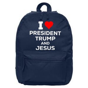 I Heart President Trump And Love Jesus 16 in Basic Backpack