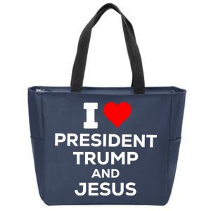 I Heart President Trump And Love Jesus Zip Tote Bag