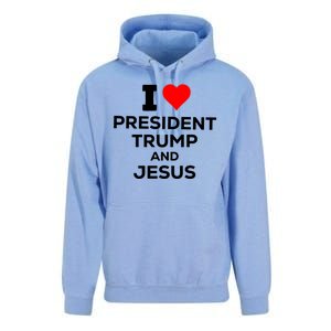 I Heart President Trump And Love Jesus Unisex Surf Hoodie