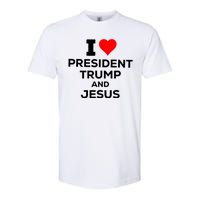 I Heart President Trump And Love Jesus Softstyle CVC T-Shirt