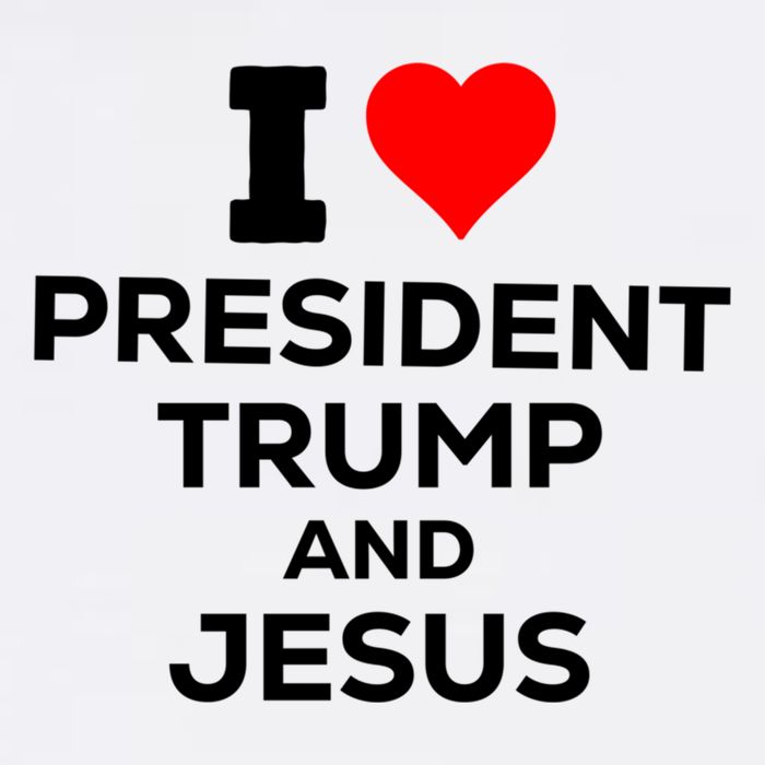 I Heart President Trump And Love Jesus Button