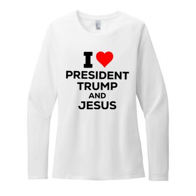 I Heart President Trump And Love Jesus Womens CVC Long Sleeve Shirt