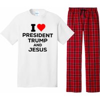 I Heart President Trump And Love Jesus Pajama Set