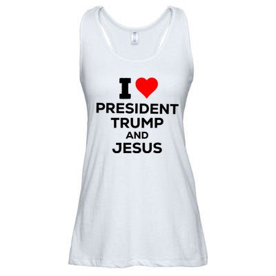 I Heart President Trump And Love Jesus Ladies Essential Flowy Tank