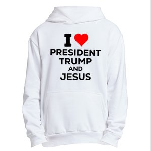 I Heart President Trump And Love Jesus Urban Pullover Hoodie