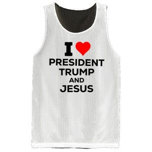 I Heart President Trump And Love Jesus Mesh Reversible Basketball Jersey Tank