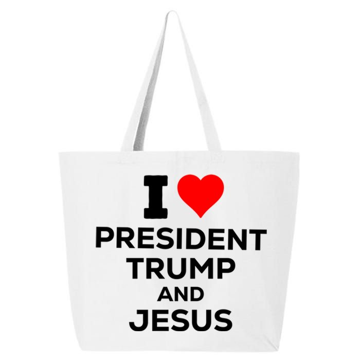 I Heart President Trump And Love Jesus 25L Jumbo Tote