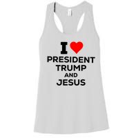 I Heart President Trump And Love Jesus Women's Racerback Tank