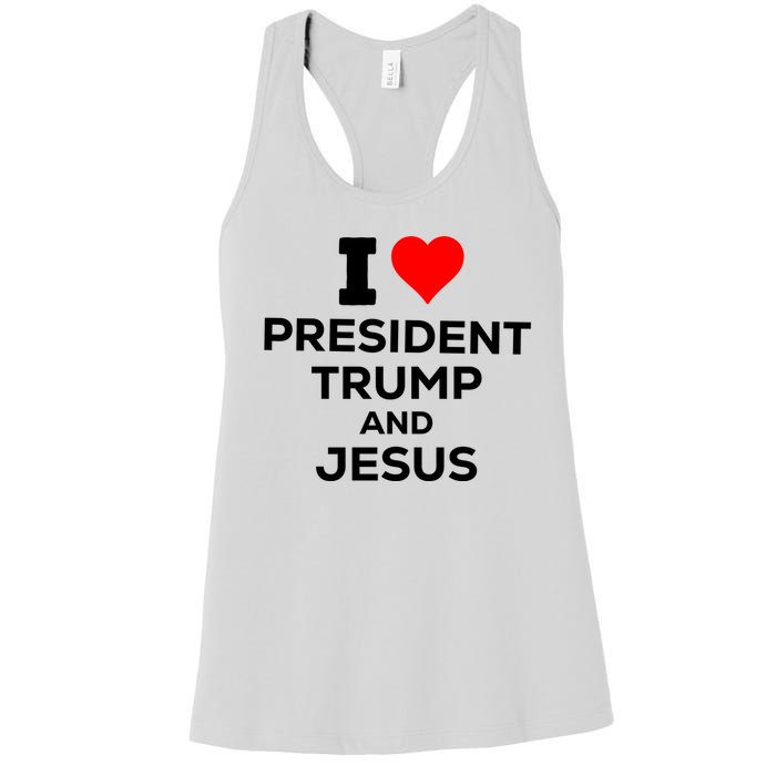 I Heart President Trump And Love Jesus Women's Racerback Tank