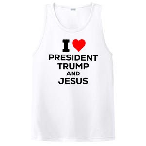 I Heart President Trump And Love Jesus PosiCharge Competitor Tank