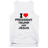 I Heart President Trump And Love Jesus Tank Top