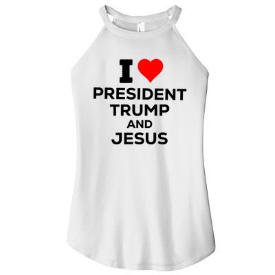 I Heart President Trump And Love Jesus Women's Perfect Tri Rocker Tank