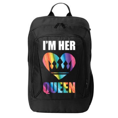 I'm Her Queen Valentine's Day Lesbian Bi Lgbt Friend Tee Gift City Backpack