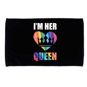 I'm Her Queen Valentine's Day Lesbian Bi Lgbt Friend Tee Gift Microfiber Hand Towel