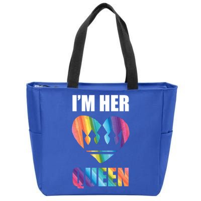 I'm Her Queen Valentine's Day Lesbian Bi Lgbt Friend Tee Gift Zip Tote Bag