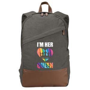 I'm Her Queen Valentine's Day Lesbian Bi Lgbt Friend Tee Gift Cotton Canvas Backpack