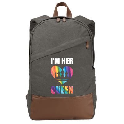 I'm Her Queen Valentine's Day Lesbian Bi Lgbt Friend Tee Gift Cotton Canvas Backpack