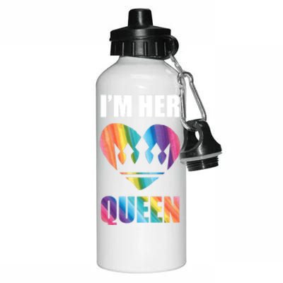 I'm Her Queen Valentine's Day Lesbian Bi Lgbt Friend Tee Gift Aluminum Water Bottle 