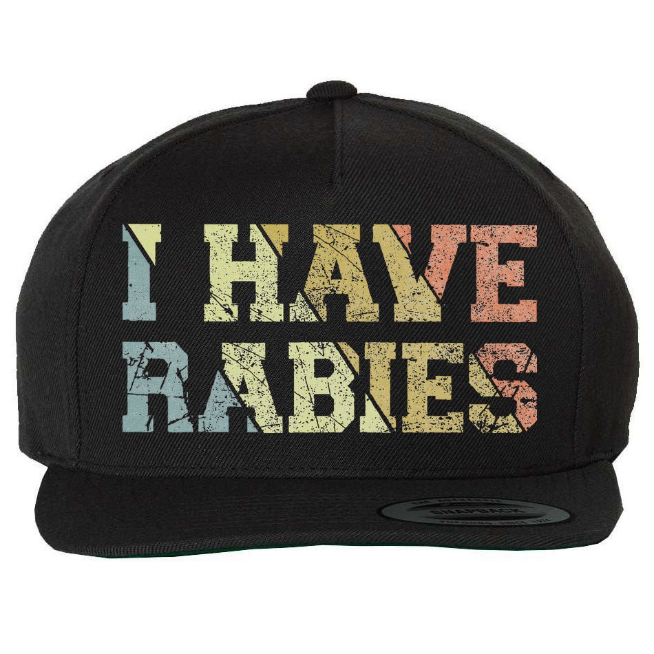 I Have Rabies Wool Snapback Cap