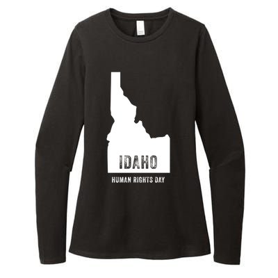 Idaho Hu Rights Day Map Vintage Funny Funny Gift Womens CVC Long Sleeve Shirt