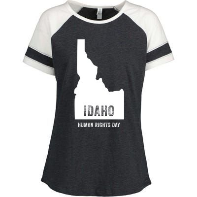 Idaho Hu Rights Day Map Vintage Funny Funny Gift Enza Ladies Jersey Colorblock Tee