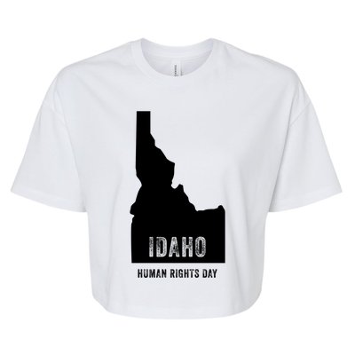 Idaho Hu Rights Day Map Vintage Funny Funny Gift Bella+Canvas Jersey Crop Tee