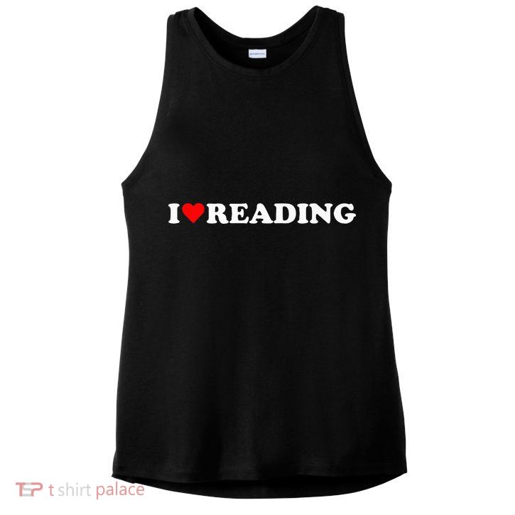 I Heart Reading I Love Reading Cute Red Heart Books Lover Ladies PosiCharge Tri-Blend Wicking Tank