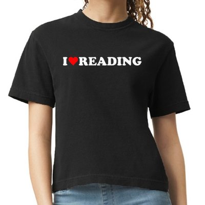 I Heart Reading I Love Reading Cute Red Heart Books Lover Comfort Colors Boxy T-Shirt