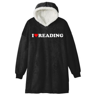 I Heart Reading I Love Reading Cute Red Heart Books Lover Hooded Wearable Blanket
