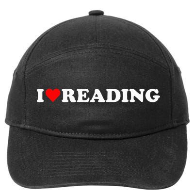 I Heart Reading I Love Reading Cute Red Heart Books Lover 7-Panel Snapback Hat
