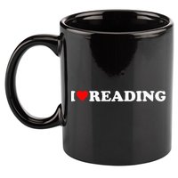 I Heart Reading I Love Reading Cute Red Heart Books Lover 11oz C Handle Ceramic Mug