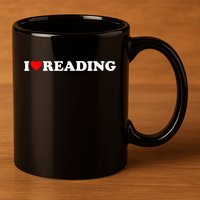 I Heart Reading I Love Reading Cute Red Heart Books Lover 11oz C Handle Ceramic Mug