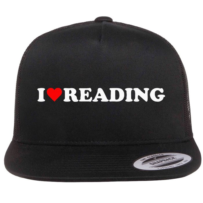 I Heart Reading I Love Reading Cute Red Heart Books Lover Flatbill Hat