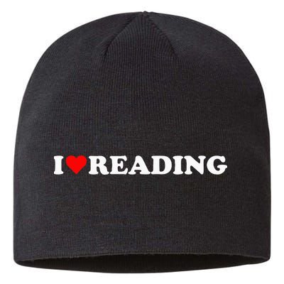 I Heart Reading I Love Reading Cute Red Heart Books Lover Sustainable Beanie
