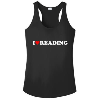 I Heart Reading I Love Reading Cute Red Heart Books Lover Ladies PosiCharge Competitor Racerback Tank