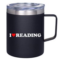 I Heart Reading I Love Reading Cute Red Heart Books Lover 12oz Stainless Steel Coffee Mug