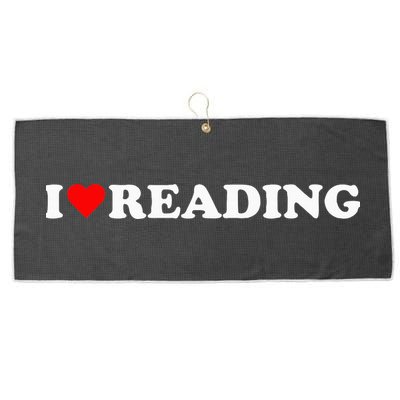 I Heart Reading I Love Reading Cute Red Heart Books Lover Large Microfiber Waffle Golf Towel