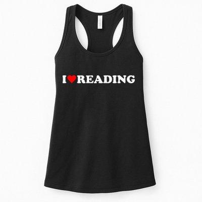 I Heart Reading I Love Reading Cute Red Heart Books Lover Womens Tank Top