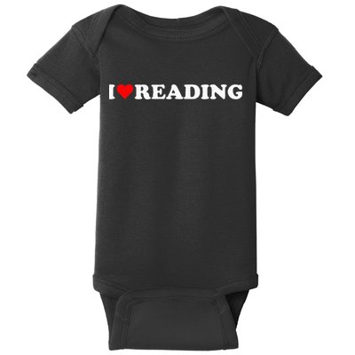 I Heart Reading I Love Reading Cute Red Heart Books Lover Baby Bodysuit